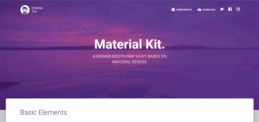 материальный дизайн Creative Tim
