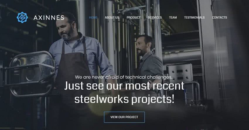 картинка дизайна Axinnes для промышленных сайтов