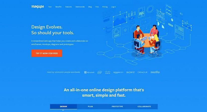 проектирования интерфейсов Moqups