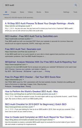 Ссылки на статьи по аудиту в выдаче