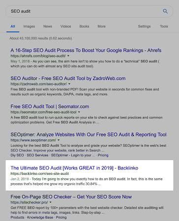 Топ выдачи по ключевому запросу