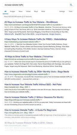 Выдача по запросу о способах увеличить трафик